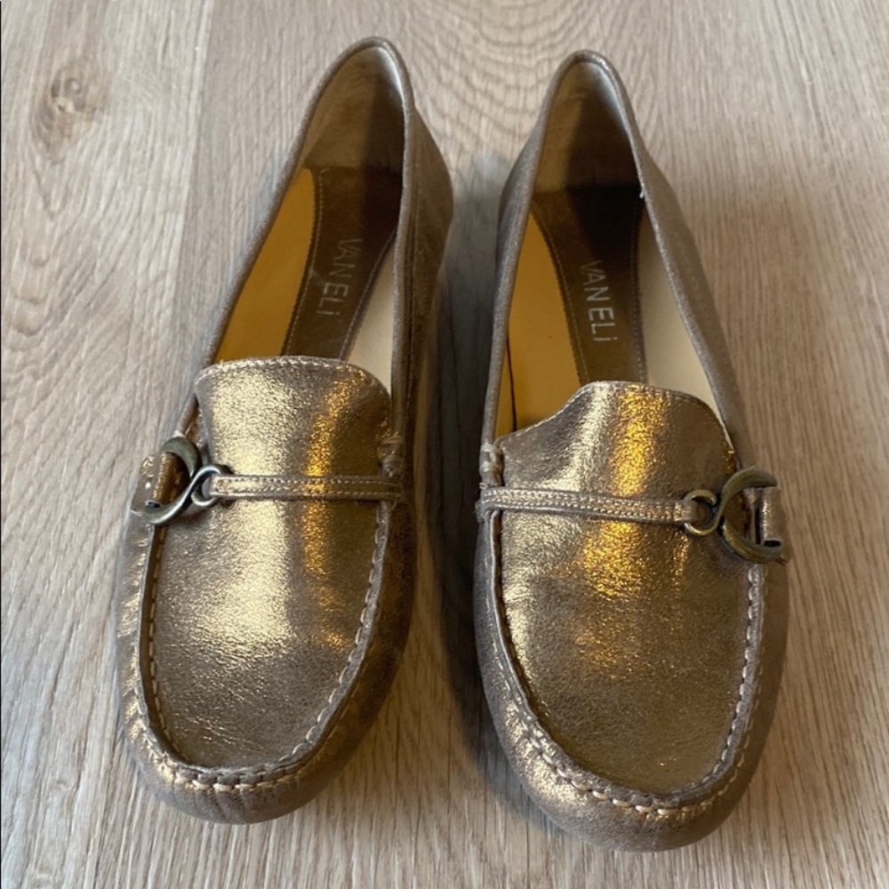 Vaneli Metallic Gold Loafers